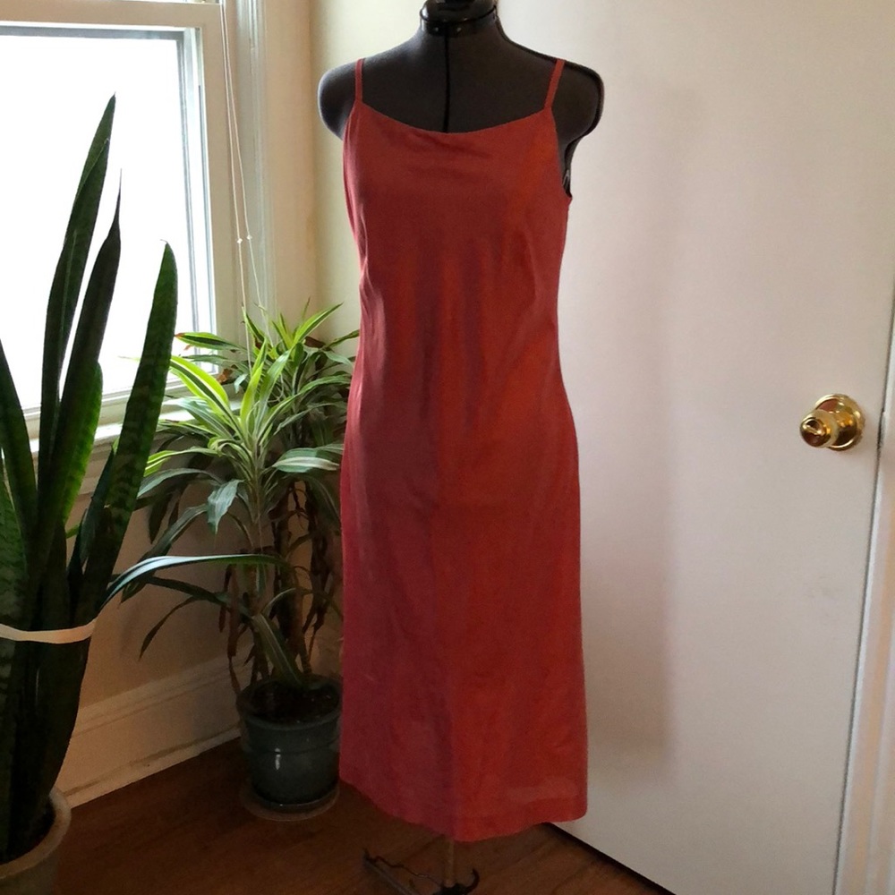 Pink silk slip dress